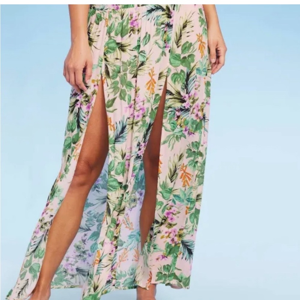 Kona Sol smocked waist beach skirt cover up, NWT S